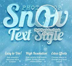 冰雪文字PSD模板：Snow Text Effect Psd for Photoshop